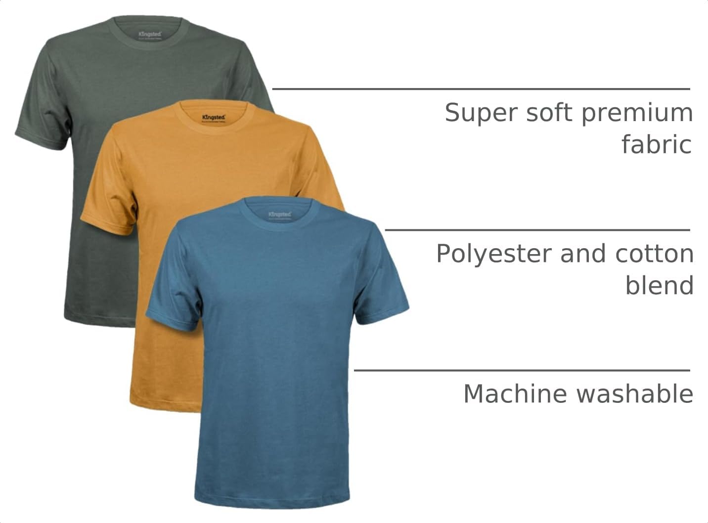 HOTKingsted T-Shirts for Men Pack - Royally Comfortable - Super Soft Premium Fabric - Well-Crafted Classic Tee