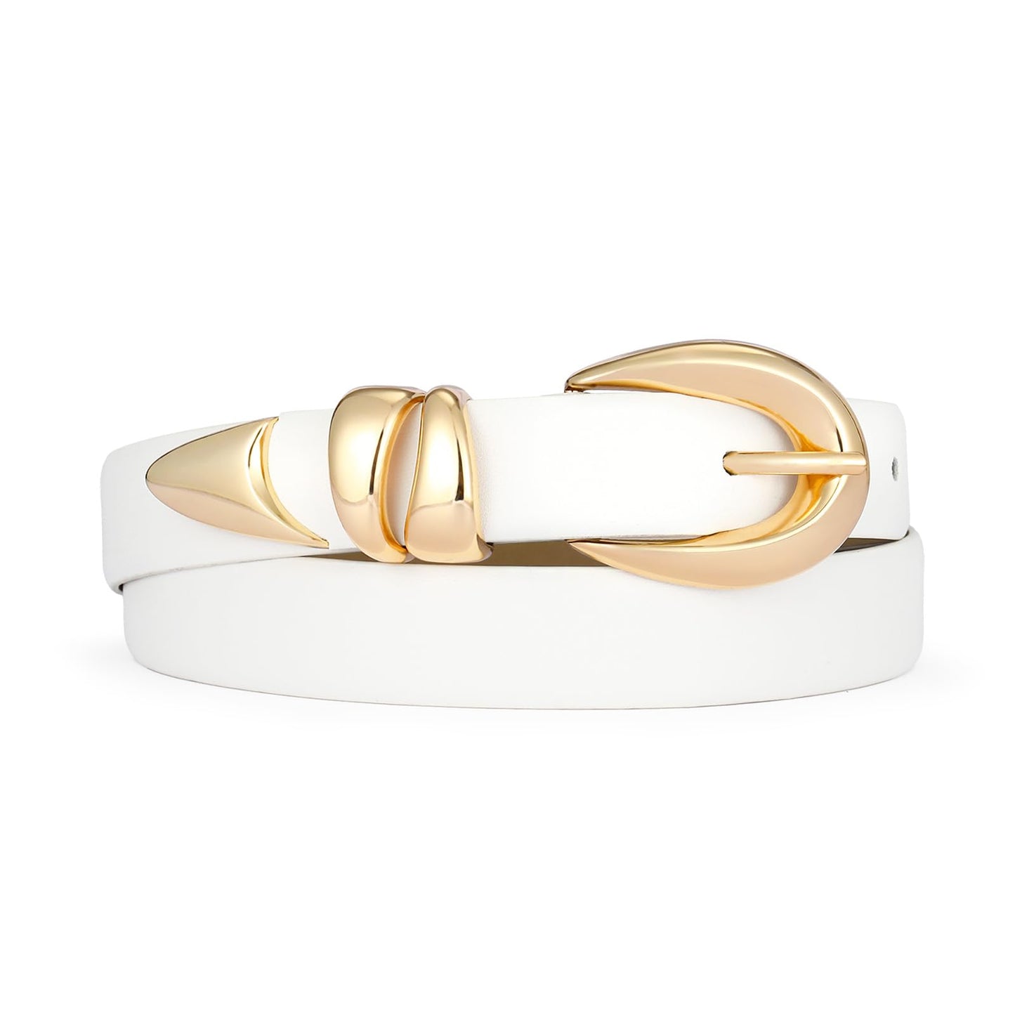 HOTRISANTRY Leather Belt for Women Stylish Design with Gold Buckle Ladies Black Belt Perfect for Jeans Dresses