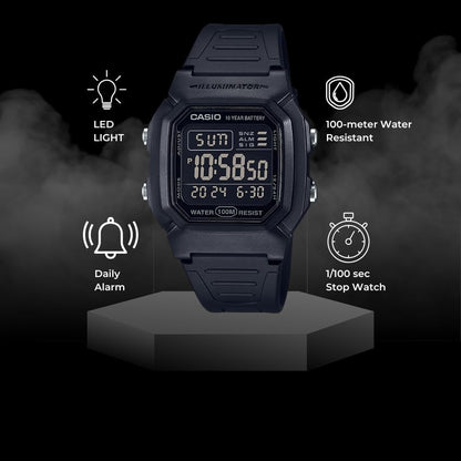 HOTCasio W800HG Series | Men’s Digital Watch | 100 Meter Water Resistance | Multi Function Alarm | 100 SEC Stopwatch | Auto Calendar | Countdown Timer | LED Light | Dual Time| 10 Year Battery