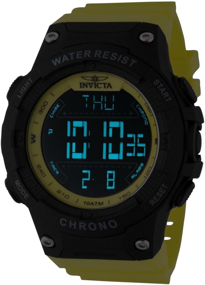 HOTInvicta Invicta Racing Men 52mm Plastic Black dial Electronic Digital