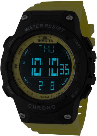 HOTInvicta Invicta Racing Men 52mm Plastic Black dial Electronic Digital
