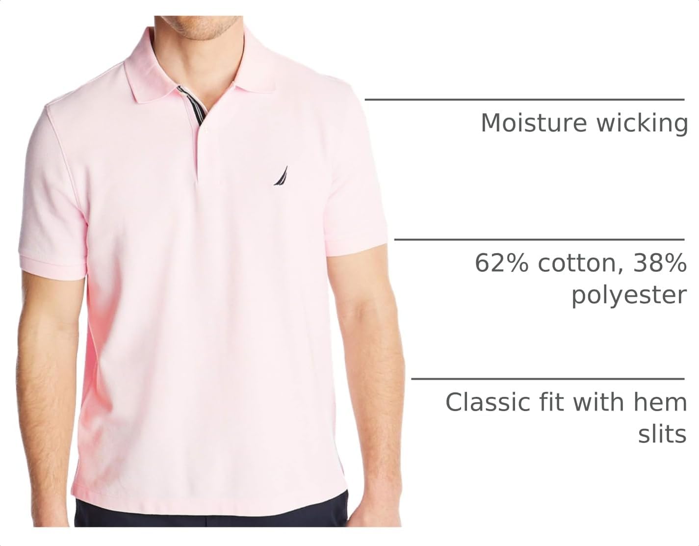 HOTNautica Men's Performance Pique Polo Shirt | Designed Exclusively for Big & Tall Men