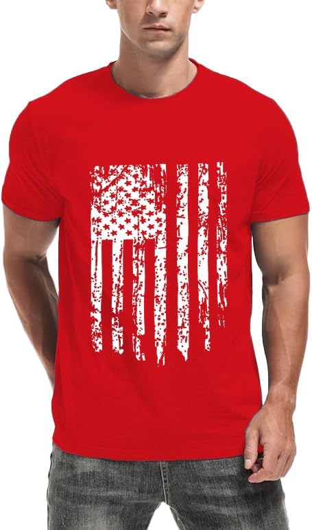 HOTMens Air Force Patriotic Shirts American Flag T-Shirt 4th of July Short Sleeve USA Memorial Day Tee Tops