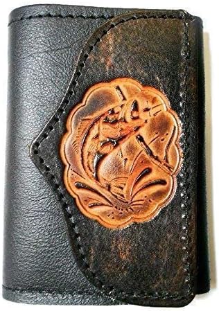 HOTHandcrafted Leather Trifold Wallet Fish