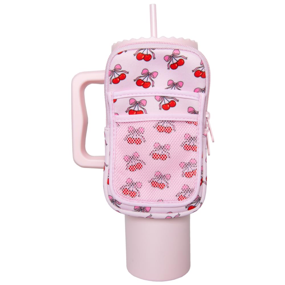 HOTKATYDID Tumbler Zipper Pouch and Phone Holder with 3 Pockets - Compact Water Bottle Pouch for Wallet, Keys, and Phone - Premium Tumbler Accessories