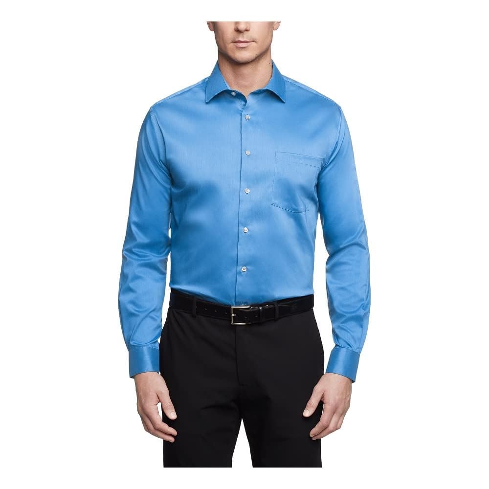 HOTVan Heusen Men's Dress Shirt Regular Fit Ultra Wrinkle Free Flex Collar Stretch Solid