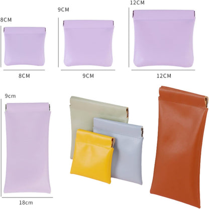 HOTSnap Closure Organizer Coin Purse Pouch, 4PCS PU Leather Pouch Holder Set for Purse, No Squeeze Snap Closure Small Pouches for Makeup, Tech, Travel & Daily Use (Purple)