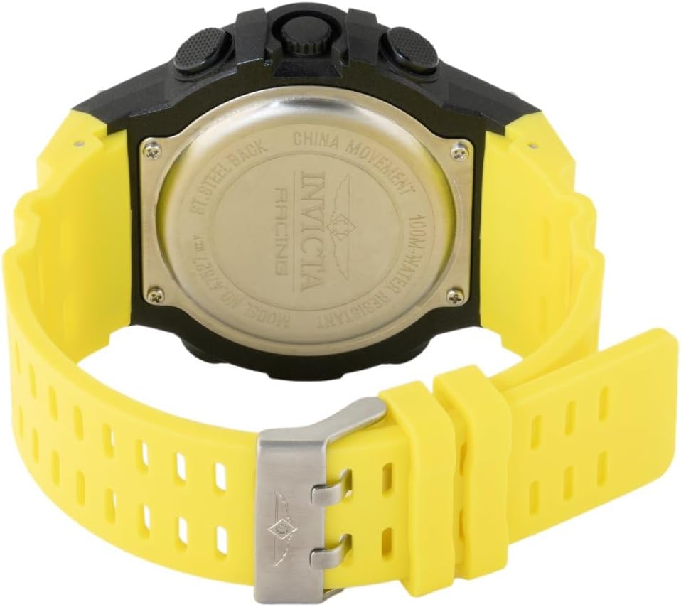 HOTInvicta Invicta Racing Men 52mm Plastic Black dial Electronic Digital
