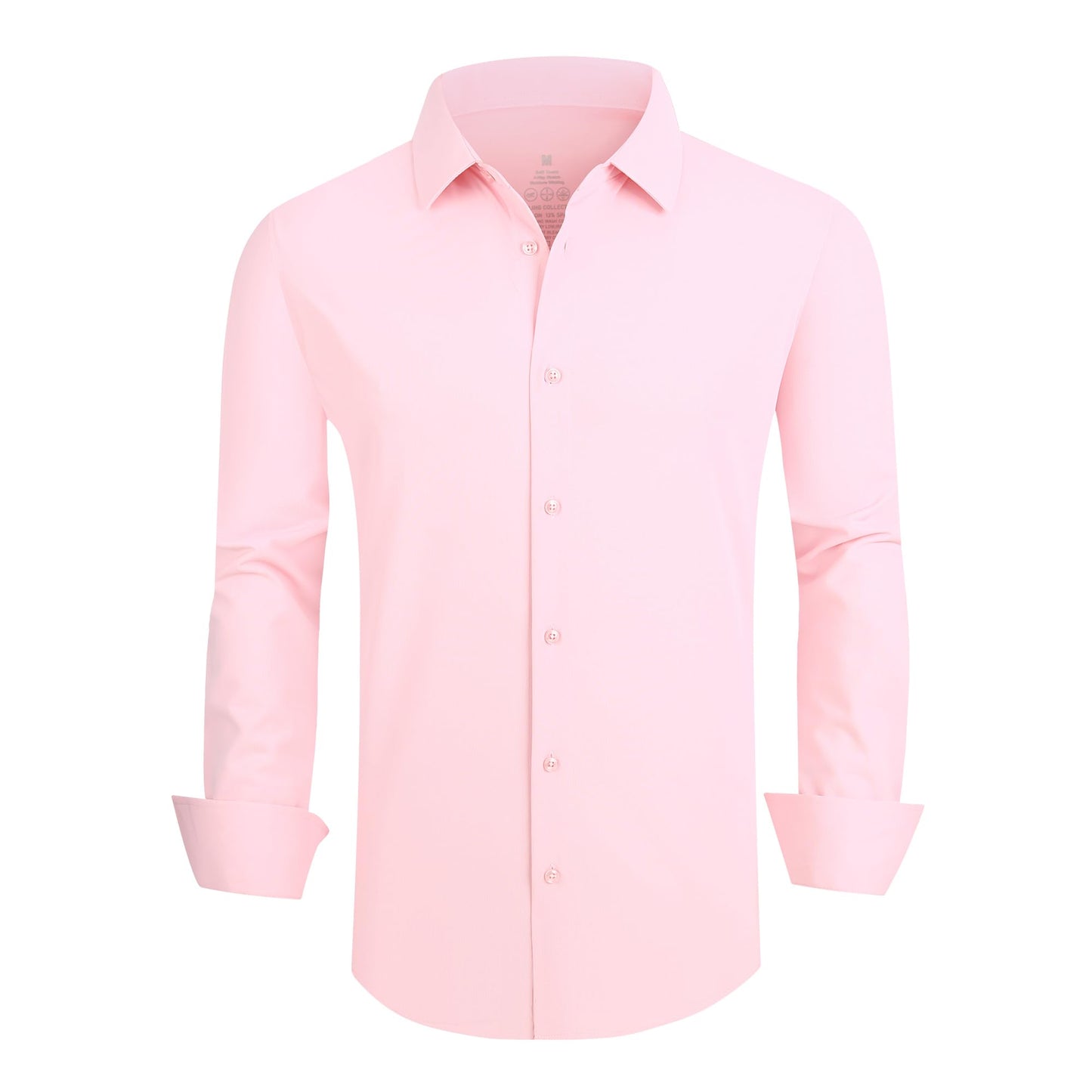 HOTSAMERM Mens Dress Shirt Stretch Wrinkle Free Casual Button Down Shirts | 4-Way Stretch & Moisture Wicking Performance Shirt for Business, Wedding, Work, Church, Easy Care Lightweight & Breathable