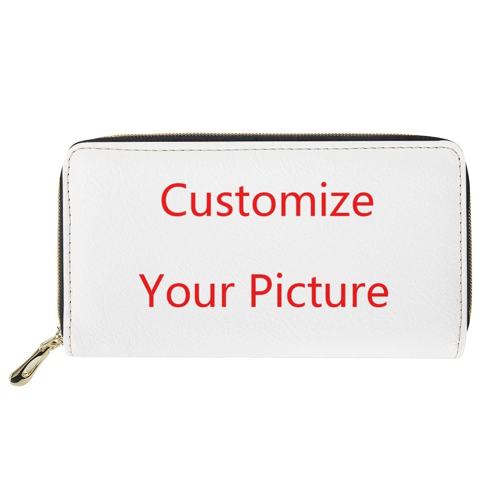 HOTCustomized Your Picture Long Slim Wallet Leather Clutch Bag Purse for Women Men