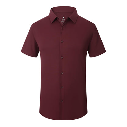 HOTSAMERM Mens Dress Shirt Stretch Wrinkle Free Casual Button Down Shirts | 4-Way Stretch & Moisture Wicking Performance Shirt for Business, Wedding, Work, Church, Easy Care Lightweight & Breathable