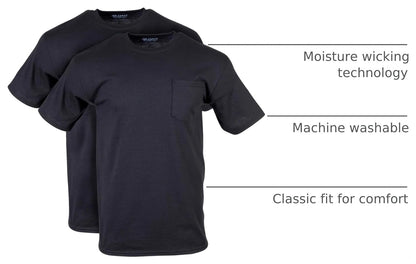 HOTGildan Unisex Adult DryBlend Workwear T-Shirts with Pocket, 2-Pack