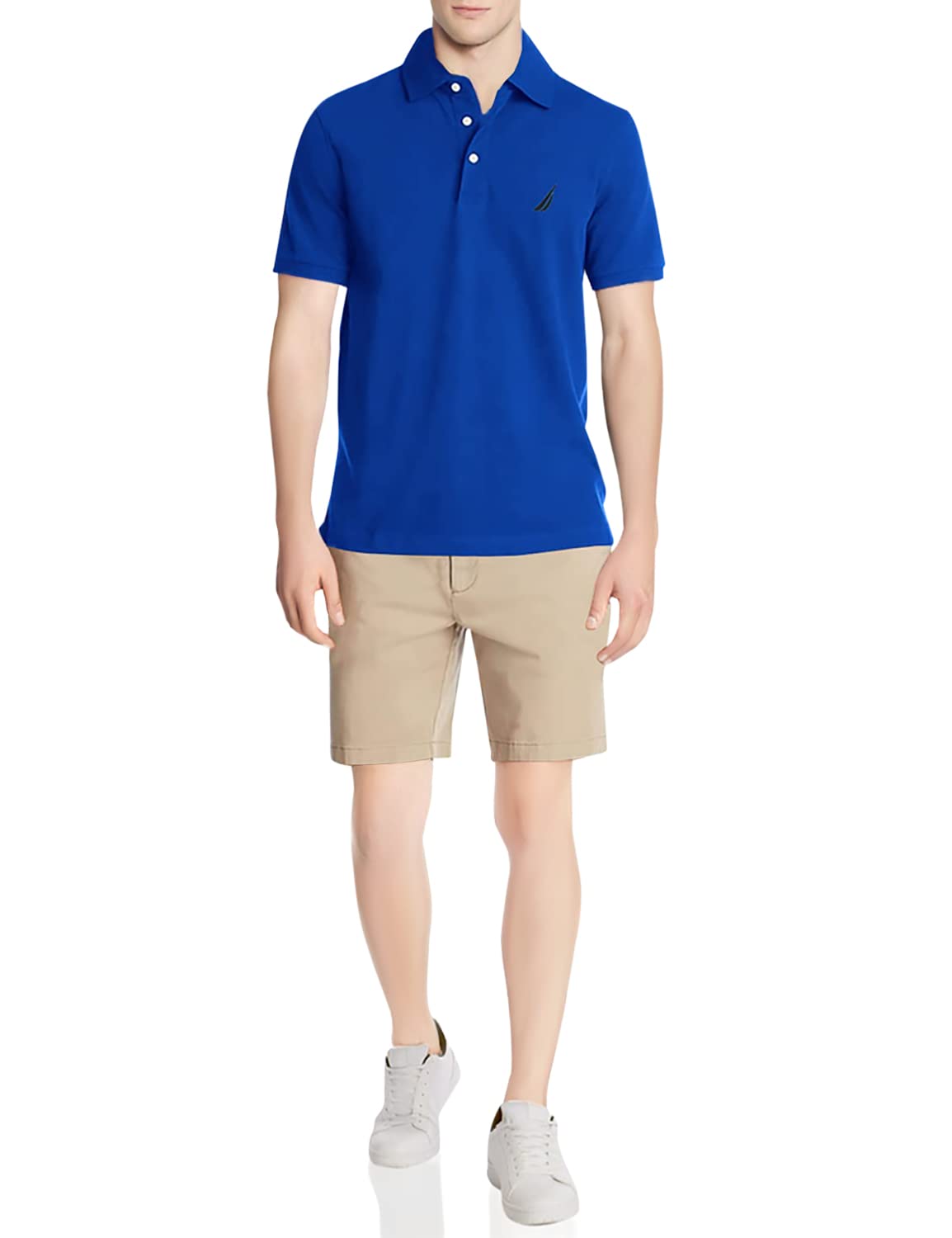 HOTNautica Men's Short Sleeve Solid Stretch Cotton Pique Polo Shirt