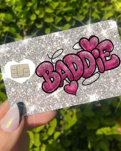HOTExotixCard The Original Reflective Sticker Ultra Bling Debit - Credit Card Shiny Skin Removable Cover Especially Bright Back Information Card Cover Silver Heart ExotixLuv Luxury (Bow Pink Hot)