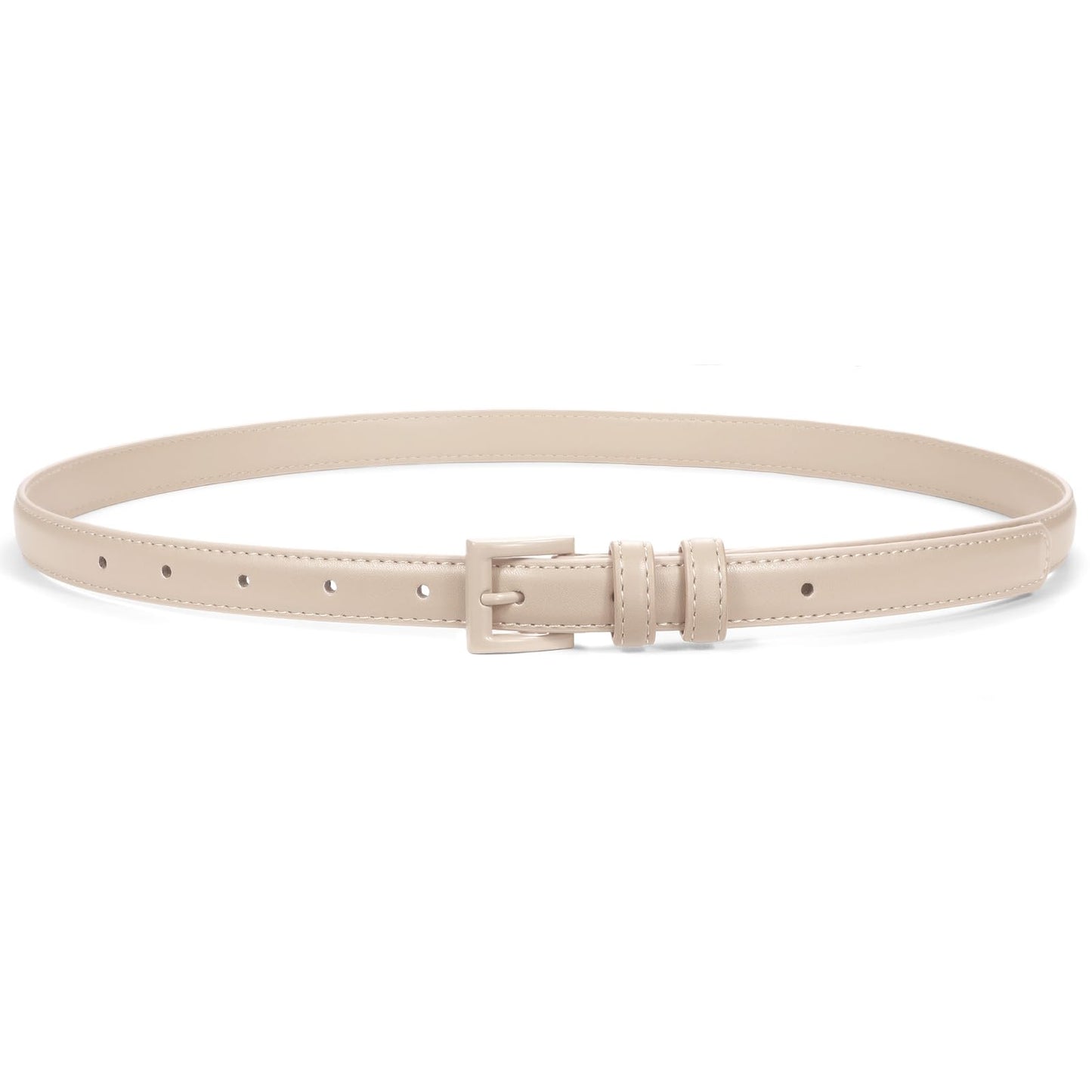 HOTSUOSDEY Women Skinny Belt for Jeans Dresses Candy Color Thin Waist Belt with Square Buckle 0.7" Width