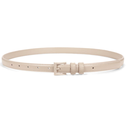 HOTSUOSDEY Women Skinny Belt for Jeans Dresses Candy Color Thin Waist Belt with Square Buckle 0.7" Width