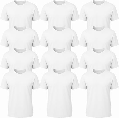 HOT6-Pack Bulk Men’s T-Shirts – Soft Pre-Shrunk Premium Cotton, Short Sleeves, Reinforced Collar, Crew Neck, Casual Fit