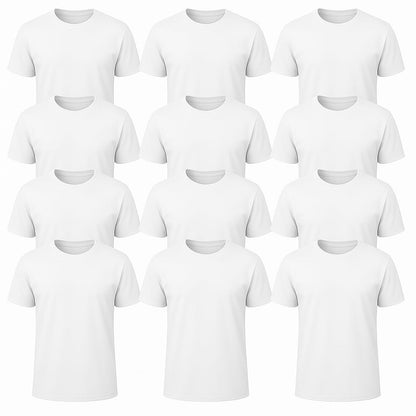 HOT6-Pack Bulk Men’s T-Shirts – Soft Pre-Shrunk Premium Cotton, Short Sleeves, Reinforced Collar, Crew Neck, Casual Fit