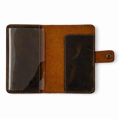HOTGenuine Brown Leather Checkbook Cover with Divider - Slim Bifold Check Book Wallet for Men & Women, Secure Snap Closure, Fits Standard US Checkbooks 3.5 x 7 Inch