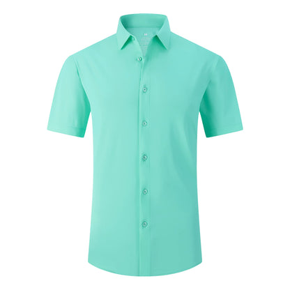 HOTSAMERM Mens Dress Shirt Stretch Wrinkle Free Casual Button Down Shirts | 4-Way Stretch & Moisture Wicking Performance Shirt for Business, Wedding, Work, Church, Easy Care Lightweight & Breathable