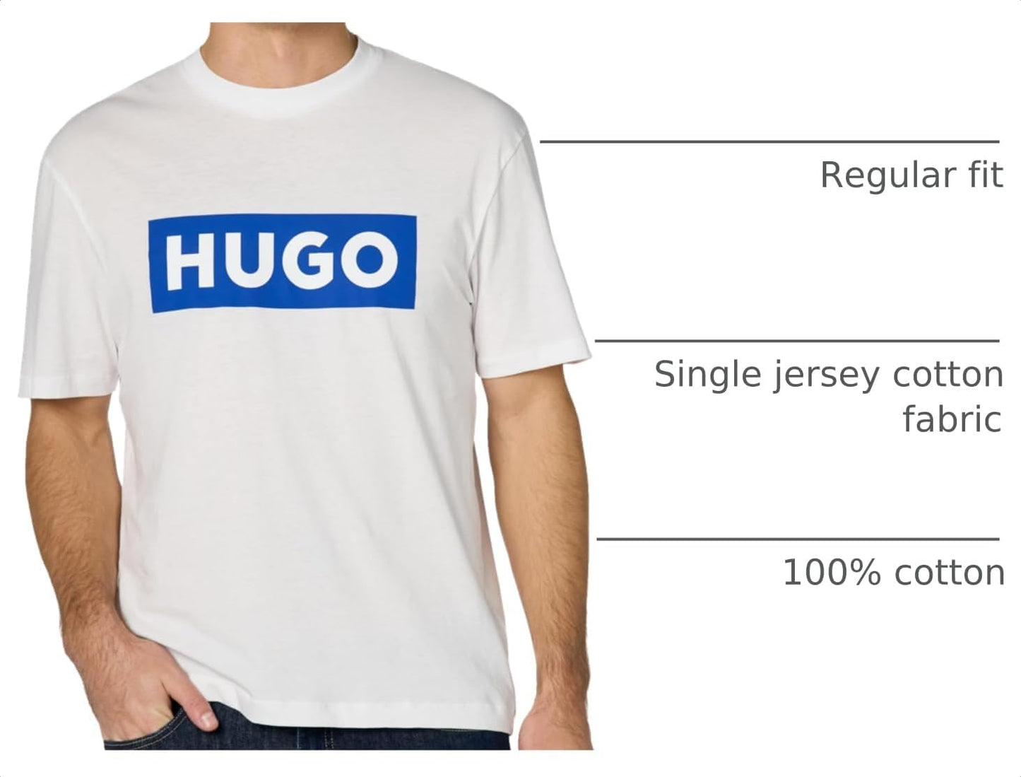HOTHugo Men's Logo Stripe Cotton Crew Neck T-Shirt