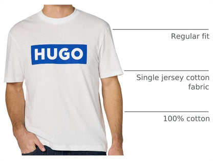 HOTHugo Men's Logo Stripe Cotton Crew Neck T-Shirt