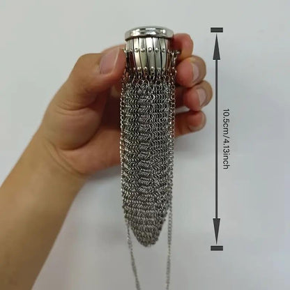 HOT1920s Vintage British Coin Purse Handcrafted Chainmail Metal Mini Pendant, Retro Nostalgic Coin Holder ClassicAntique Style Accessory for Coins Jewelry