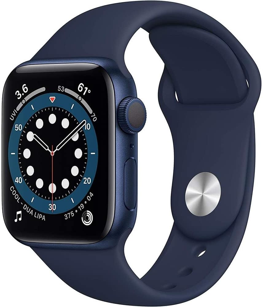 HOTApple Watch Series 6 (GPS + Cellular, 40mm) - Blue Aluminum Case with Deep Navy Sport Band (Renewed)