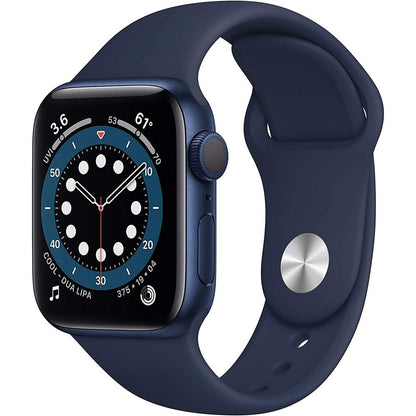 HOTApple Watch Series 6 (GPS + Cellular, 40mm) - Blue Aluminum Case with Deep Navy Sport Band (Renewed)