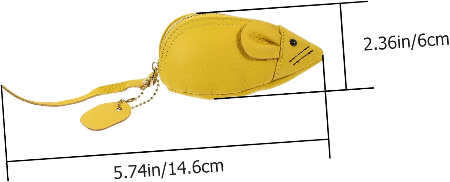 HOTVANZACK Adorable Cartoon Coin Storage Pouch Soft Pu Change Bag for Coins Bills and Essentials for Beach Party Shopping and More Lemon Yellow Design