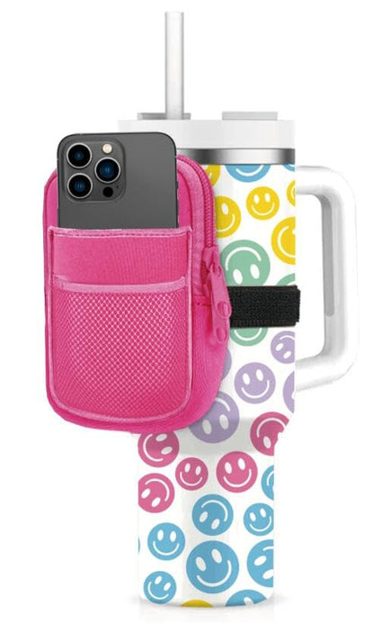 HOTKATYDID Tumbler Zipper Pouch and Phone Holder with 3 Pockets - Compact Water Bottle Pouch for Wallet, Keys, and Phone - Premium Tumbler Accessories