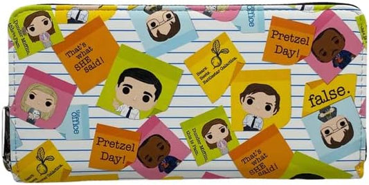 HOTLoungefly Exclusive The Office Sticky Notes Zip Around Wallet