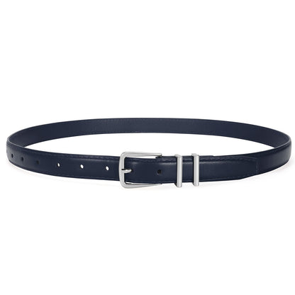 HOTVONMELLI Women Skinny Leather Belt Thin Waist Belt for Women Jeans Dress Fashion Ladies Belt with Gold Buckle