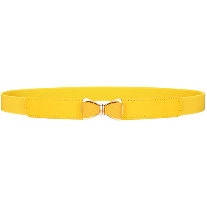 HOTVONMELLI Womens Skinny Elastic Belt Stretchy Bow Belt for Women Dresses Thin Waist Ladies Belts
