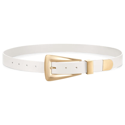 HOTWomen's Leather Belts for Jeans Pants Fashion Leather Waist Belt Ladies Dress Belts with Gold/Silver Buckle