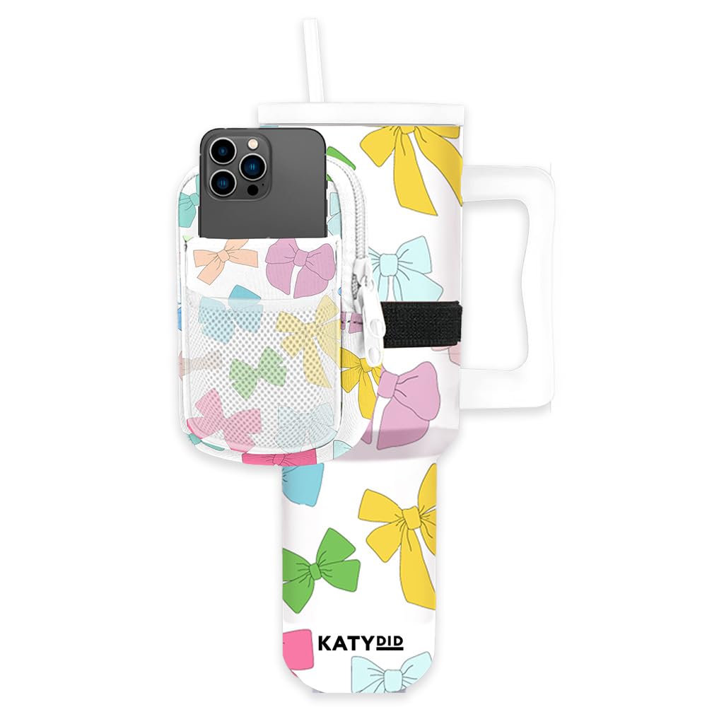 HOTKATYDID Tumbler Zipper Pouch and Phone Holder with 3 Pockets - Compact Water Bottle Pouch for Wallet, Keys, and Phone - Premium Tumbler Accessories
