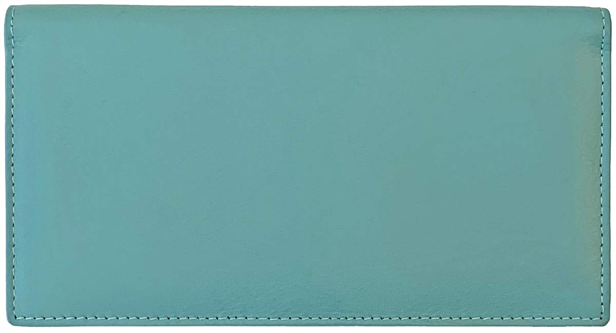 HOTRFID Leather Checkbook Cover With Credit Card Slots and Pen Holder