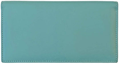 HOTRFID Leather Checkbook Cover With Credit Card Slots and Pen Holder