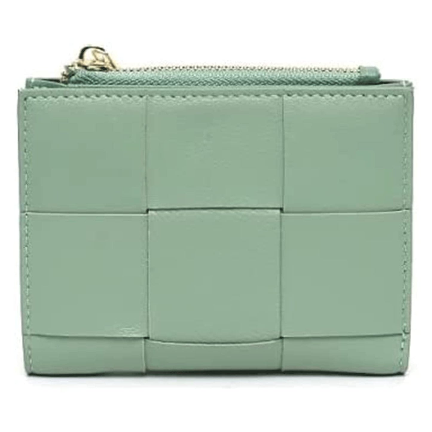 HOTSpacious & Functional Bifold Short Coin Purse Woven Functional Fashion Women Genuine Leather Wallet Female Chic Small Multi Money Billfold Clutch Purse