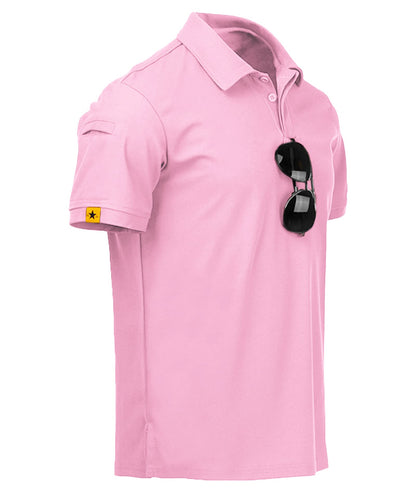 HOTV VALANCH Mens Polo Shirts Short Sleeve Moisture Wicking Golf Polo Athletic Collared Shirt Tennis T-Shirt Tops