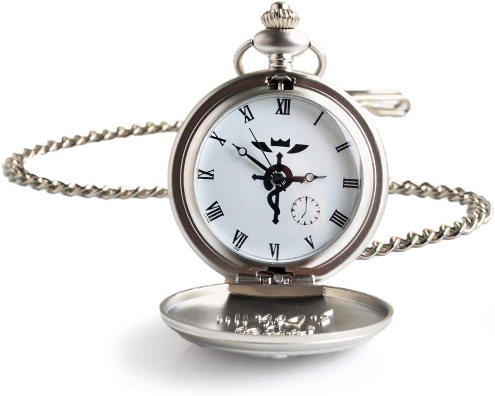 HOTBOSHIYA Fullmetal Alchemist Pocket Watch with Chain Box for Cosplay Accessories Anime Merch