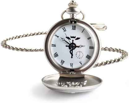 HOTBOSHIYA Fullmetal Alchemist Pocket Watch with Chain Box for Cosplay Accessories Anime Merch