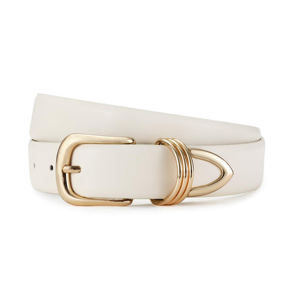 HOTBelts for Women with Gold Buckle Faux Leather Belts Fashion Casual belts for jeans