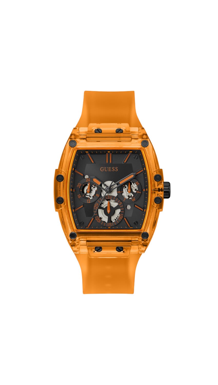 HOTGuess Men's GW0G Series| Analog Trend Watch| Polycarbonate Case| Silicone Bracelet | 50M Water Resistance