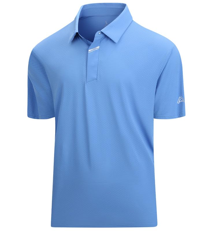 HOTDamipow Premium Golf Shirts for Men Dry Fit Performance Polo Short Sleeve Collared Shirt