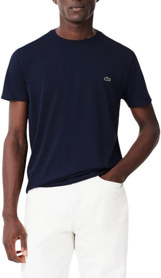 HOTLacoste Men's Short Sleeve Pima Jersey Crew Neck Tee