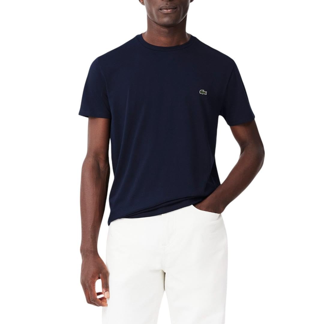 HOTLacoste Men's Short Sleeve Pima Jersey Crew Neck Tee