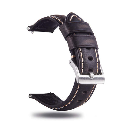 HOTQuick Release Retro Leather Watch Band,Vintage Oil-tanned Pull-up Leather Strap Replacement,Choice of Width-18mm 20mm 22mm 24mm or 26mm