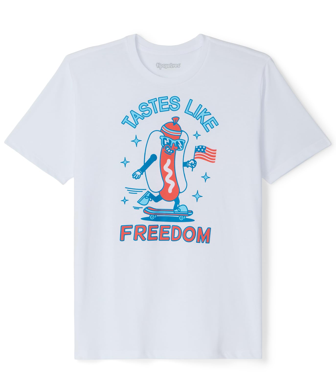 HOTTipsy Elves Patriotic Shirts for Men Comfy Casual American Flag Short Sleeve Mens 4th of July Summer Tees