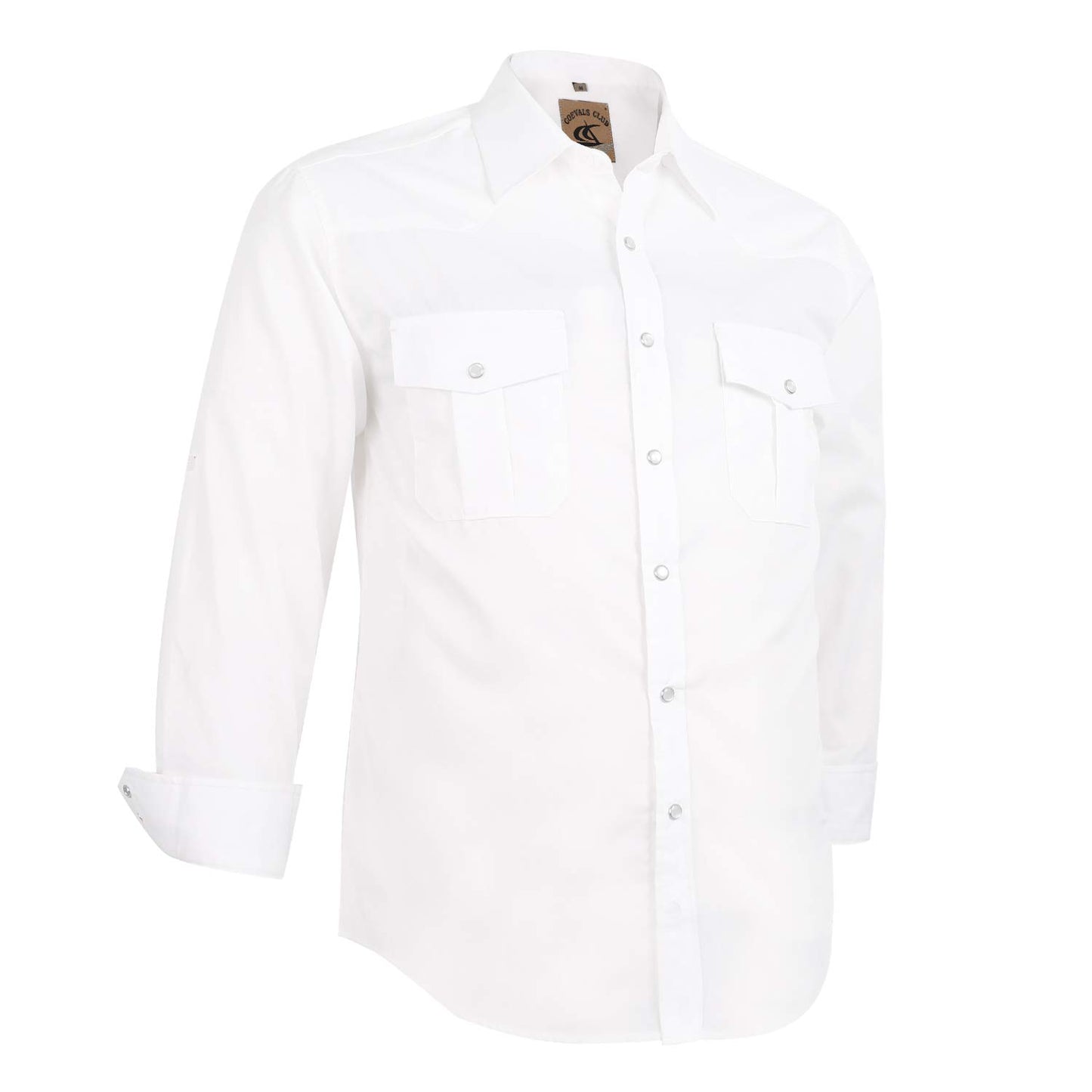 HOTCOEVALS CLUB Men's Western Pearl Snap Button Up Casual Cowboy Long Sleeve Two Pockets Work Shirts